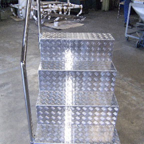 image 31 - Stainless Steel Tread Plate Steps with Hand Rail
